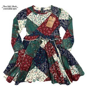 NEW Mantaray 4-5Y Patchwork Floral Twirl Dress